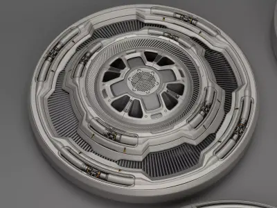 Sci-Fi KITBASH 3 - Big CIrcular Elements 3D model