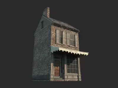 18th century urban residential buildings 3D model