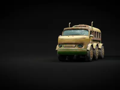 Truck 3D model old military 3D model