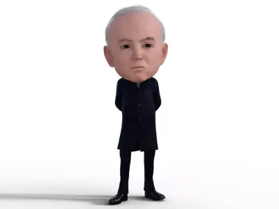 Joe Biden Bubble head Rigged Low-poly 3D model