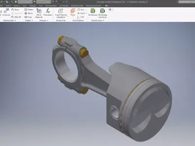 Piston and Connecting Rod 3D Model  3D model
