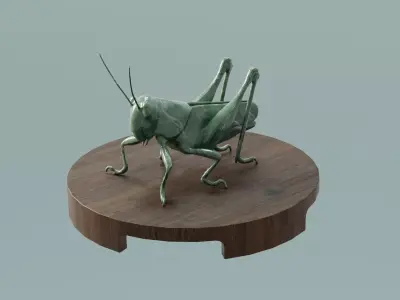 House Decoration Grasshopper Statue Low-poly 3D model