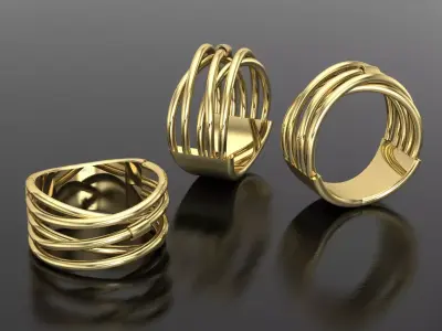 twisted ring threads 3D print model