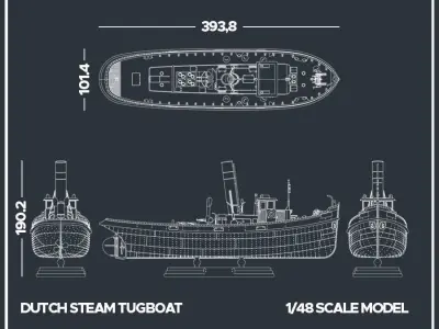 Tugboat Model Kit 3D print model
