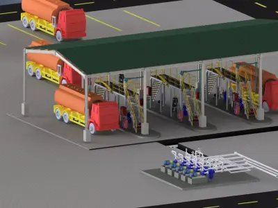 Fuel delivery system for tank trucks 3D model