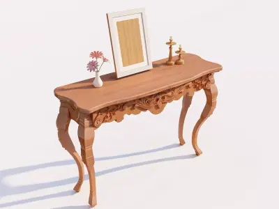 Neoclassical Storage Chest and Dressing Table Low-poly 3D model