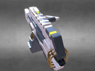 Futuristic Machine Gun Low-poly 3D model purchase