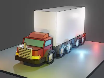 Truck for game  Free low-poly 3D model