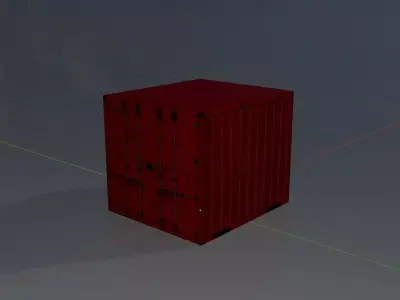 Storage container traffic red 6ft Low-poly 3D model