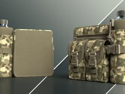 Military and Tactical Multi Pouch Bag 01 Free 3D model