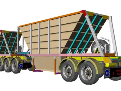 HOPPER TYPE SEMI-TRAILER Free 3D model