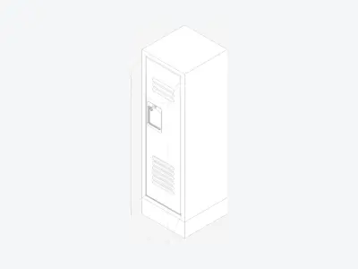 Locker - Metal - Locka - Classic - Single Tier Low-poly 3D model