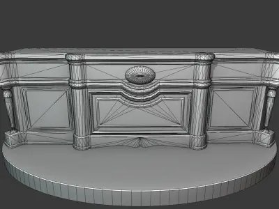Vintage Big Commode Low-poly 3D model