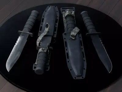 Knife Tactical Survival - Game Ready 4K PBR Low-poly 3D model