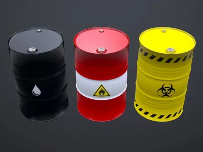 Metal Barrel - PBR - Low-poly 3D model