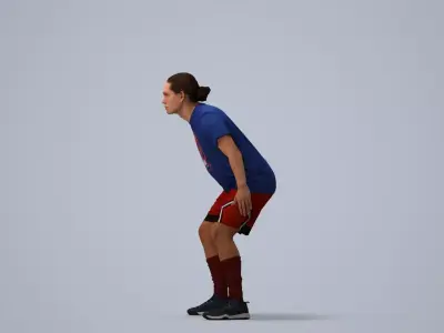 00496Mateo005 - Adult Caucasian male crouching during exercise 3D model