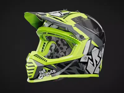 Motocross Helmet LS2 - Neon Version 3D model
