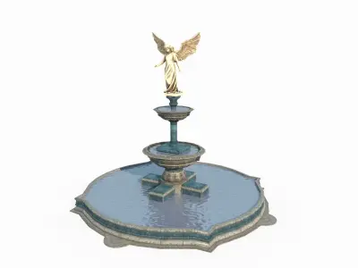 Park Decoration Architecture Angel Statue Fountain 3D model