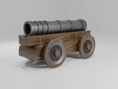 Ottoman Medieval Cannon Low-poly 3D model