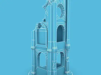 Medieval Building 53 Ruins Low-poly 3D model