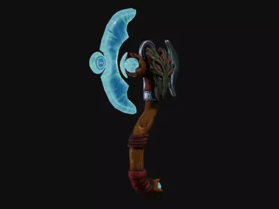Stylized War Axe Low-poly 3D model