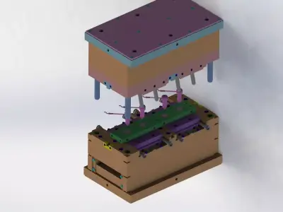 Plastic injection mold set Free 3D model