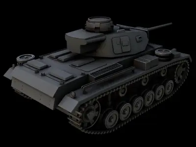 Panzer III J Low-poly 3D model