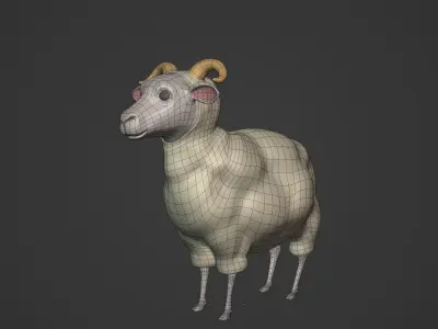 Cartoon Sheep Low-poly 3D model get