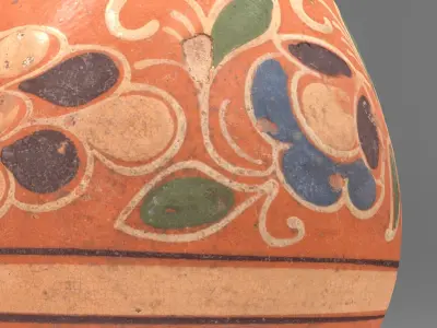 Old clay jug Low-poly 3D model