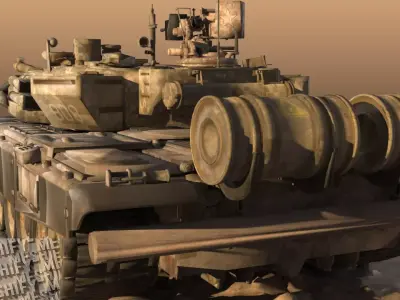 Modern Battle Tank Low Poly Low-poly 3D model