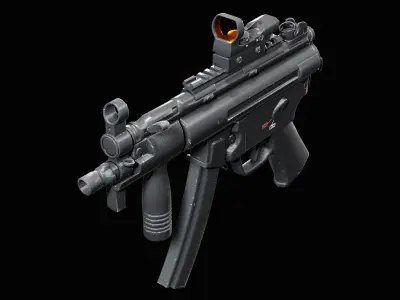 MP5K Submachine Gun Low-poly 3D model