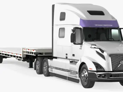  Volvo Truck with Axle Extendable Trailer Rigged 