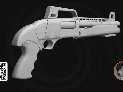 Apex Predator Tactical Shotgun - Special Ops Heavy 3D Firearm 3D model