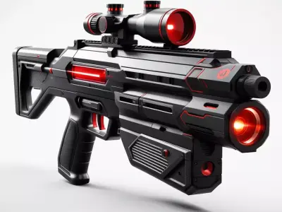 Futuristic Laser Rifle with Carbon Fiber 3D model