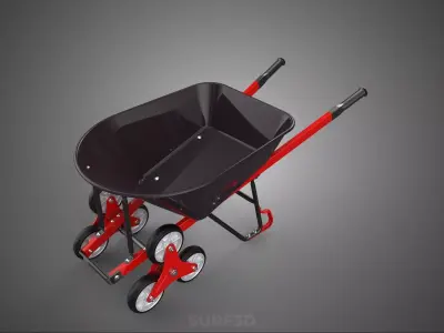 SIX WHEELS 6 STAIR CLIMBING WHEELBARROW BARROW CART TROLLEY LIFT 3D model