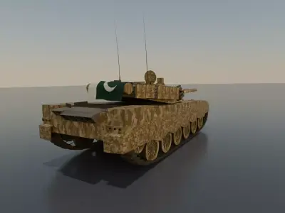 Al Khalid Main Battle Tank al-khalid  al khaled vt1  mbt2000 Low-poly 3D model