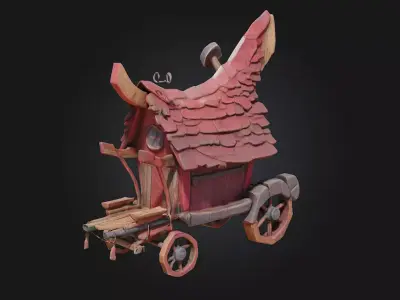 Wagon Cottage  A Cozy Retreat on Wheels 3D model