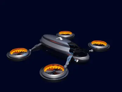 SCI-FI 3D drone for gaming or movie assets Low-poly 3D model