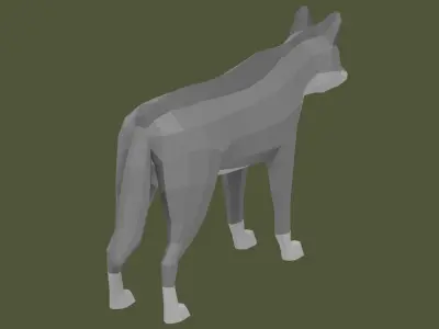 Stylized lowpoly WOLF Free low-poly 3D model