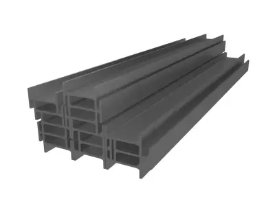 Stacked I Beam v1 001 Low-poly 3D model