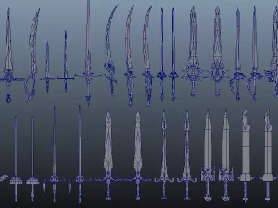 Ultimate Weapon Collection - 33 Weapons low-poly 3d model Low-poly 3D model