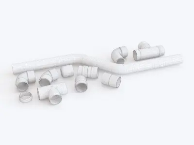 Copper pipe fittings 3D model