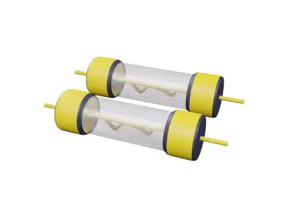 Fuse 3D Model pair of tubes Low-poly 3D model