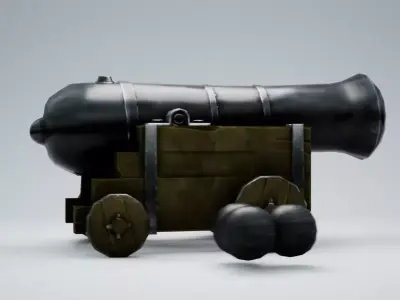 Pirate Canon Low-poly 3D model