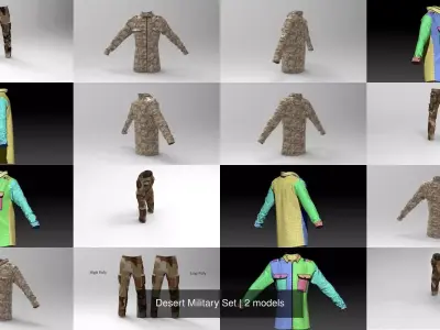 Desert Military Set 3D Model Pack