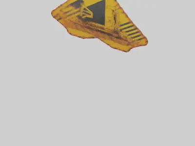 Heavy Machinery Warning Sign model Low-poly 3D model