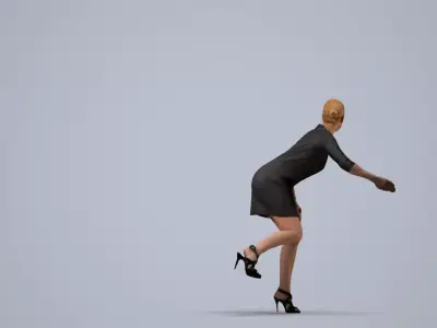 00052Linda005 - Adult Caucasian woman exiting car in business 3D model