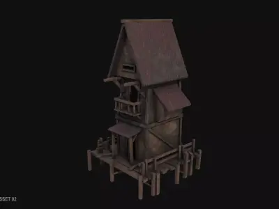 Fishing village asset 02 Low-poly 3D model