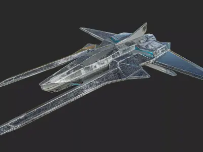 Spaceship Fighter N5 Low-poly 3D model