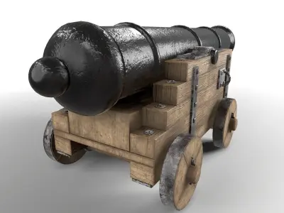 Antique Cannon - Ship Cannon - Pirate Cannon 3D model
